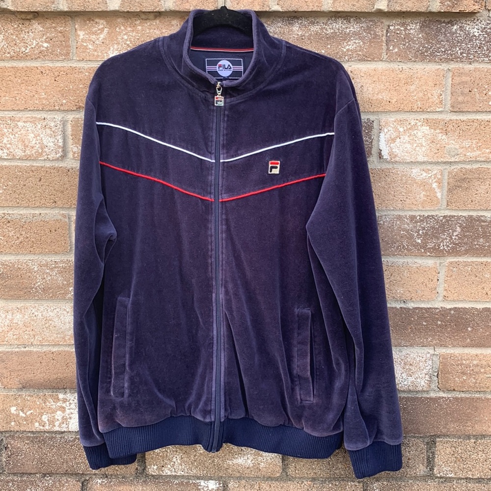 Retro Velour Fila Track Suit Jacket
